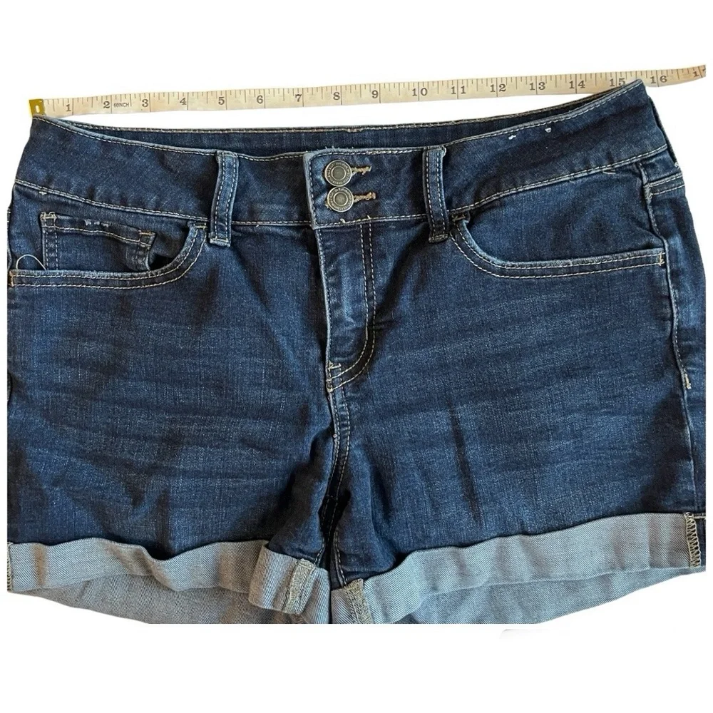 SO Shorts Jeans Denim Cuffed Stretch Juniors 11 Large - Picture 8 of 10